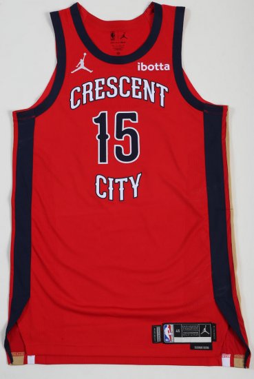 15 Alvarado New Orleans Pelicans 2023-24 city jersey red player version